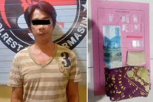 Tersangka Godek dan barang bukti yang berhasil diamankan polisi. (wartabanjar.com - Ist. Humas)