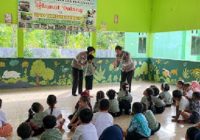 Cerianya Murid TK Pembina Panyipatan Dikunjungi Polisi Satlantas Polres Tanah Laut