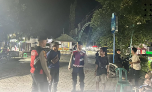 Personel Satsamapta Polres Banjar melakukan patroli guna mencegah terjadi balapan liar dan kejahatan jalanan terutama malam hari, Sabtu malam. (wartabanjar.com - Ist. Humas)