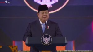Presiden Prabowo Subianto memberikan sambutan saat launching Danantara, Senin 24 Februari 2025. (wartabanjar.com - Ist. Youtube Biro Setpres)