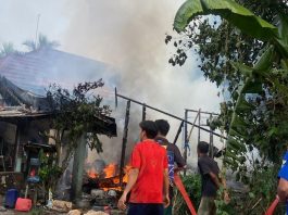 Dua Rumah Terbakar di Desa Sungai Hanyar Balangan