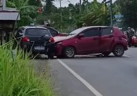 BRAK! Mobil Hantam Jalan di Banjar Indah Pal 5, Arus Lalu Lintas Sempat Lumpuh!