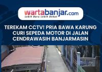Terekam CCTV! Pria Bawa Karung Curi Sepeda Motor di Jalan Cendrawasih Banjarmasin