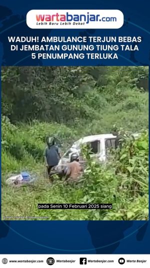 WADUH! Ambulance Terjun Bebas di Jembatan Gunung Tiung Tala, 5 Penumpang Terluka