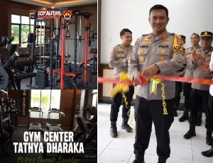 Kapolres Tanah Bumbu, AKBP Arief Prasetya, meresmikan Gym Center yang disediakan di Mapolres. (wartabanjar.com - Ist. Humas)