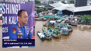 Kapal yang diamankan Ditpolairud Polda Kalsel di perairan Asam-Asam. (wartabanjar.com - Ist. Ditpolairud)