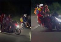 Viral! Konvoi Gengster Bawa Senjata Tajam Diduga Menuju Arah Liang Anggang