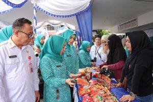 Pasar murah yang diadakan Disdag Kalsel bersama TP PKK Kalsel di Banjarmasin, Rabu. (wartabanjar.com - MC Kalsel)