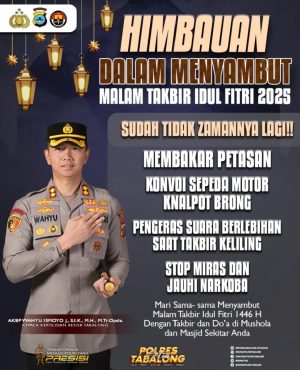 Kapolres Tabalong Minta Warga Tak Nyalakan Petasan Saat Malam Takbir