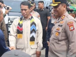 Kapolres Tanah Laut Turut Hadiri Kunker Menteri Pertanian Amran Sulaiman di Desa Maluka Baulin