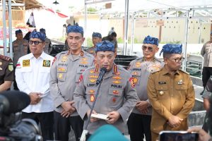 Kapolri Jenderal Listyo Sigit Prabowo memberikan keterangan pers terkait penembakan 3 anggota polisi di Way Kanan, Lampung. (wartabajar.com - Ist. Humas)