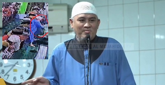 Makmum yang menarik pria diduga ODGJ ganggu imam tarawih di Masjid Mujahidin, Jalan Belitung. (wartabanjar.com - Ist. Kiriman warga)