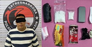 Abay dan barang bukti yang berhasil diamankan Satresnakorba Polresta Banjarmasin. (wartabanjar.com - Ist. Polresta Banjarmasin)