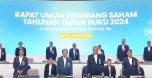 RUPST Bank BNI menunjuk Putratama sebagai Dirut dan Alexandra sebagai Wadirut, Rabu 26 Maret 2025. (wartabanjar.com - Ist. BNI)