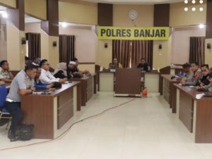 Rakor di Mapolres Banjar membahas persiapan pelaksanaan haul ke-219 Syekh Muhammad Arsyad Al Banjari, Rabu. (wartabanjar.com - Ist. Humas)