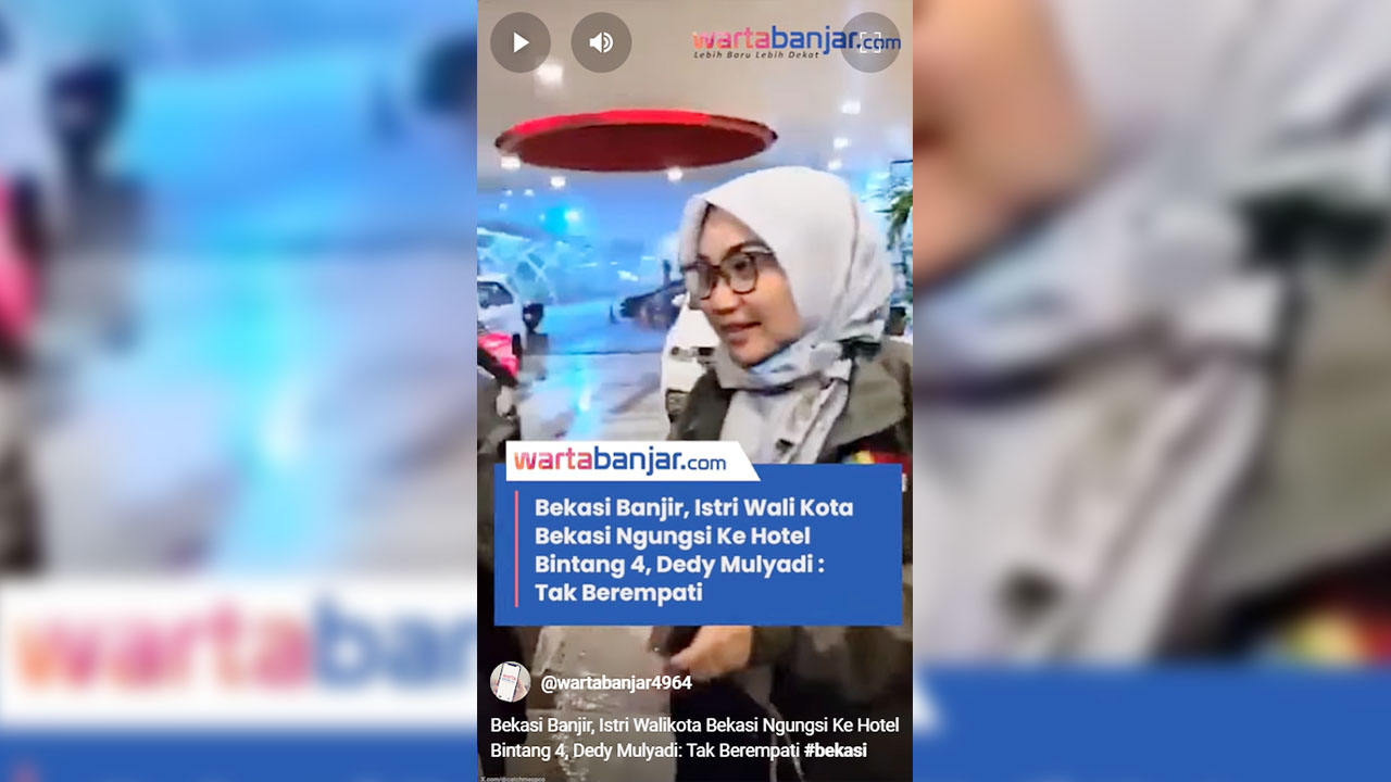 Bekasi Banjir, Istri Wali Kota Bekasi Ngungsi Ke Hotel Bintang 4, Dedy Mulyadi : Tak Berempati