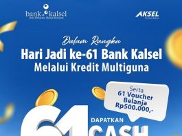 HUT ke 61, Bank Kalsel Bagi-bagi Cashback Hingga Voucher Belanja, Ini Syaratnya