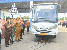 Bupati H Rahmat Trianto Luncurkan Bus DAMRI, Inovasi Transportasi Massal di Tala