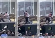 DUEL SENGIT! Mahasiswa & Polisi Adu Jotos di Atas Truk saat Demo Depan DPRD Sulut