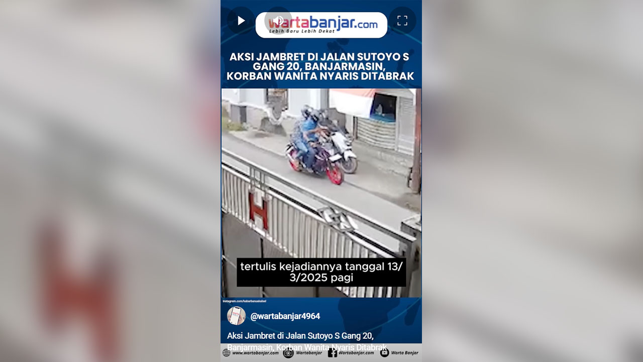 Aksi Jambret di Jalan Sutoyo S Gang 20, Banjarmasin, Korban Wanita Nyaris Ditabrak
