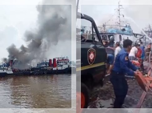 Api Membakar Kapal Tug Boat di LK Ilir Banjarmasin Berhasil Dipadamkan