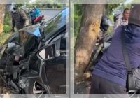 Kecelakaan Tunggal di Jalan A Yani Km 17, Mobil Tabrak Pohon di Depan Kota Citra Graha