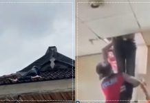 VIRAL! Maling Pingsang di Atap Rumah, Kepanasan Usai 3 Jam Dikepung Warga