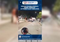 VIDEO - Diduga Hilang Kendali, Mobil Terbalik di Pembataan Tabalong