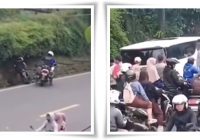 VIRAL! Video Oknum Patwal Diduga Arogan di Jalur Puncak, Pepet Pengendara hingga Terjatuh, Netizen Geram