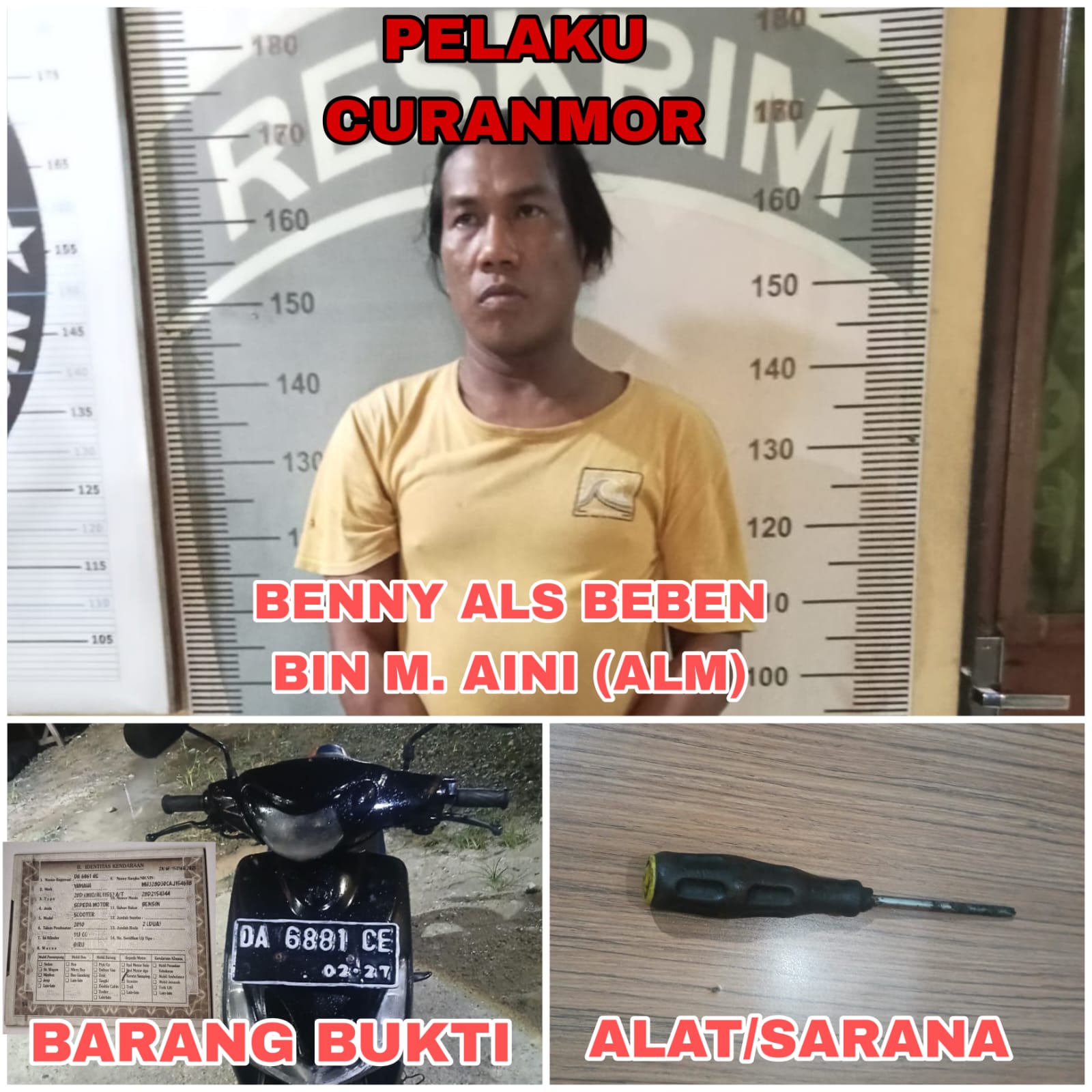 pelaku curanmor beben