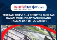 VIDEO - Terekam CCTV, Dua Pemotor Curi Tas Dalam Mobil Pikap yang Sedang Tambal Ban di Tol Basirih