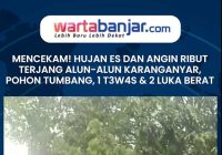 VIDEO - Hujan Es dan Angin Ribut Terjang Alun-Alun Karanganyar, Pohon Tumbang, 1 T3w4s & 2 Luka Berat