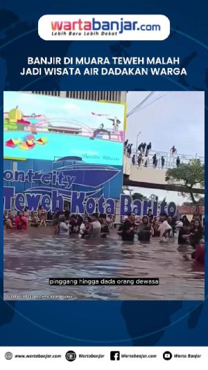 VIDEO - Banjir di Muara Teweh Malah Jadi Wisata Air Dadakan Warga