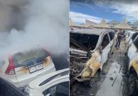 Sejumlah Mobil di Pelelangan JBA Kota Citra Grha Terbakar, Pikap Hingga Mobil Mewah Hangus