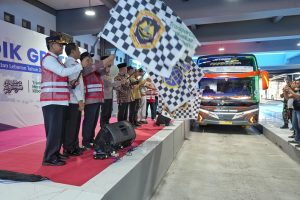 Pelepasan balik mudik gratis di Terminal Giwangan, Yogyakarta, menuju kawasan Jabodetabek, Sabtu. (wartabanjar.com - Ist. Kemenhub)