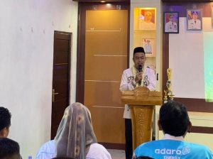Bupati Tabalong, Ir HM Noor Fanani saat memberikan sambutan pada acara halalbihalal. (wartabanjar.com - Ist. MC Tabalong)