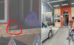 Korban saat ditemukan di muka pintu masuk rumahnya (kiri). Jenazah korban menyampai di kamar mayat RSUD Ulin Banjarmaisn (kanan). (wartabanjar.com - Ramadan)