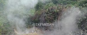 Lokasi semburan lumpur panas di Mandailing Natal, Sumatera Utara. (wartabanjar.com - Ist. @tkpmedan)