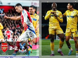 Gagal Menang di Kandang! Arsenal Ditahan Imbang Crystal Palace 2-2, Peluang Juara Kian Menipis