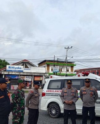 Pastikan Mudik Aman dan Nyaman, Personel Gabungan Siaga 24 Jam di Pos Pelayanan Simpang Tiga Bentok