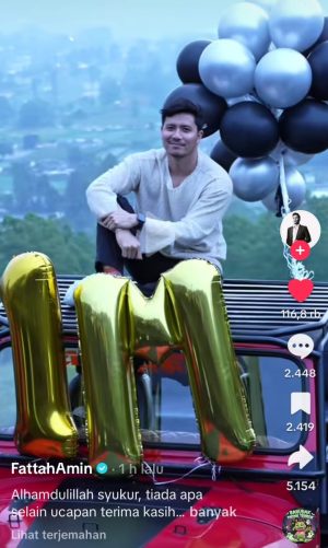 Aktor Drama Bidaah, Fattah Amin Rayakan 1 Juta Jumlah Follower TikToknya