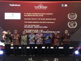 Bank Kalsel Kembali Unjuk Gigi Raih Penghargaan Golden Trophy dan Dirut Fachrudin Sabet Top CEO BUMD di Ajang TOP BUMD Awards 2025