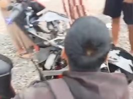 Sepeda Motor Patah Ditabrak Mobil di Mataraman