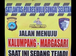 Satlantas Polres HSS Larang Pengendara Lewati Jalan Menuju Kalumpang-Margasari
