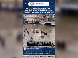 VIDEO - Warga Barito Selatan Manfaatkan Banjir Jadi Tempat Wisata Air Dadakan