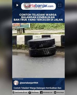 VIDEO - Contoh Teladan! Warga Balangan Kembalikan Ban Truk yang Tercecer di Jalan