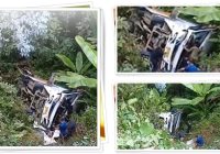 Tak Kuat Nanjak, Bus DAMRI Terbalik di Gunung Belanda, Penumpang Dilarikan ke RSUD Malinau!