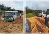 Miris! Jalan Rusak Parah di Kotabaru, Bus Amblas, Pelajar Terpaksa Gagal ke Sekolah