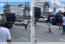 Mobil Tertabrak Truk di Depan Dealer Yamaha Batulicin, Sopir Bersitegang di Tengah Jalan!