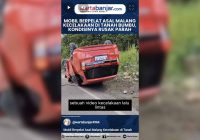 VIDEO - Mobil Berpelat Asal Malang Kecelakaan di Tanah Bumbu, Kondisinya Rusak Parah